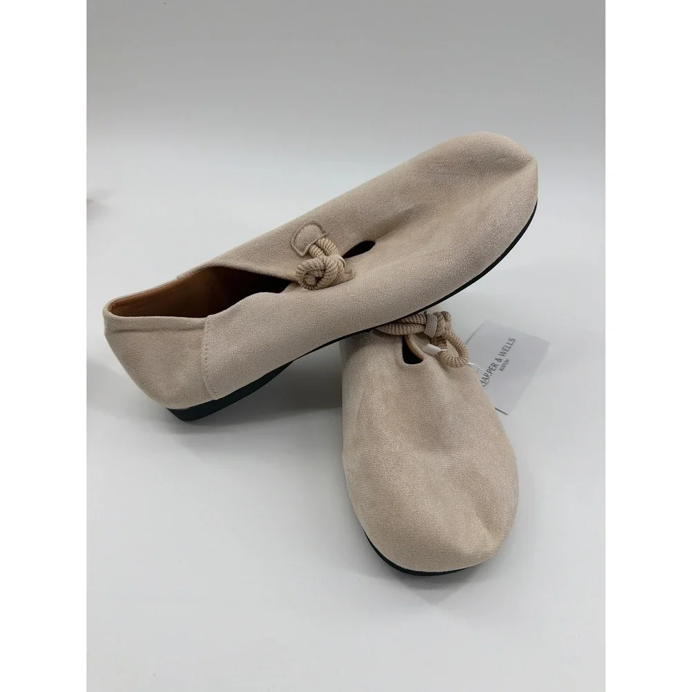 Harper & Wells Camilla Orthopedic Comfort Lace Loafers Beige Suede Flats EU 43